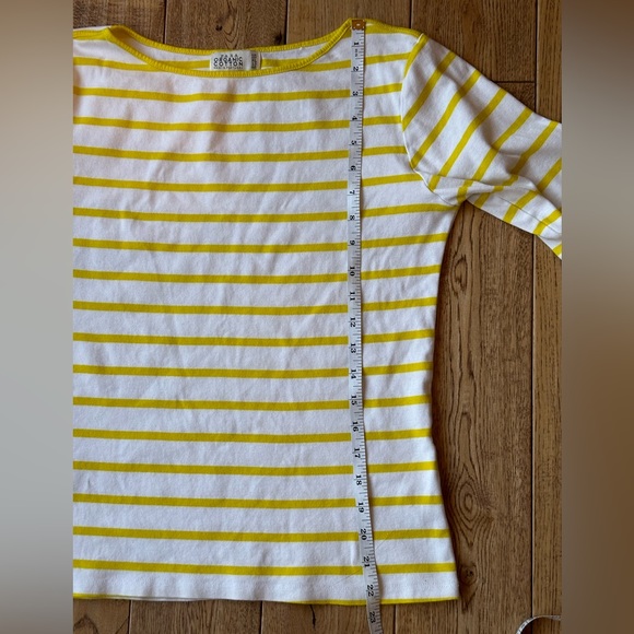Zara Organic Cotton Yellow White Stripe Top size XL - Picture 9 of 10